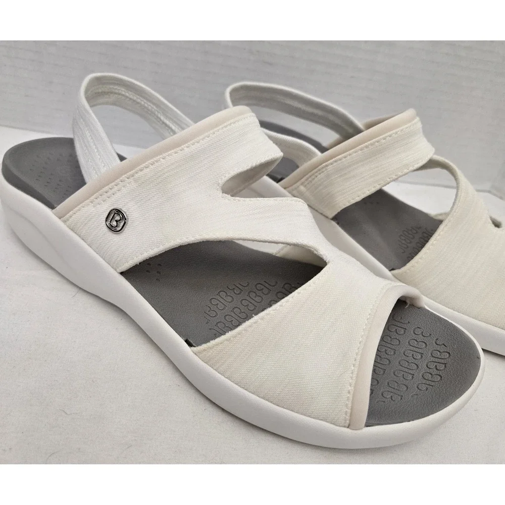 Bzees Women's Cleo Washable Slingback Sandals White